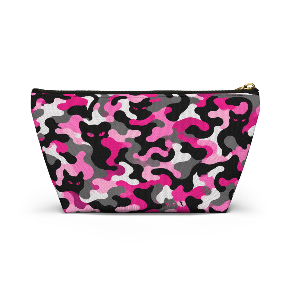 Pink Camouflage Cat Pattern Accessory Pouch