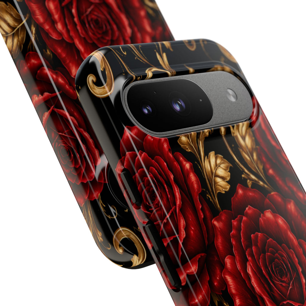 Tough Cases — Vintage Red Rose Floral Phone Case