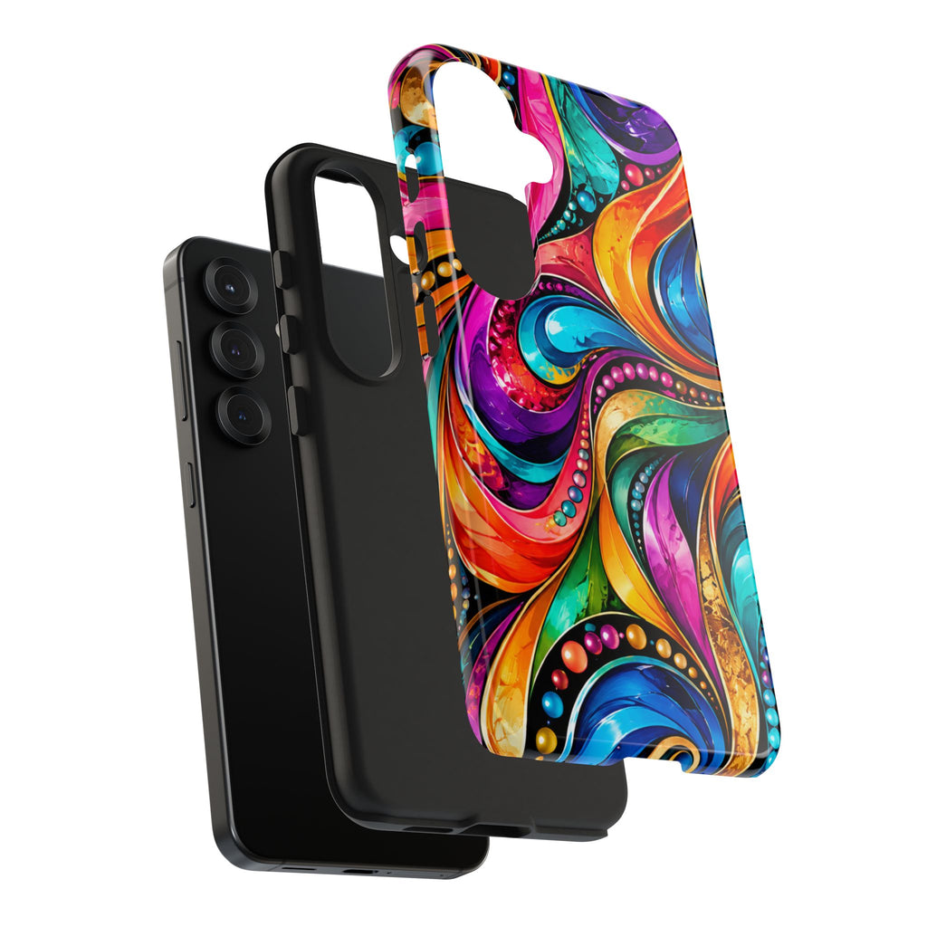 Colorful Swirl Tough Phone Case — Vibrant Abstract Protective Cover