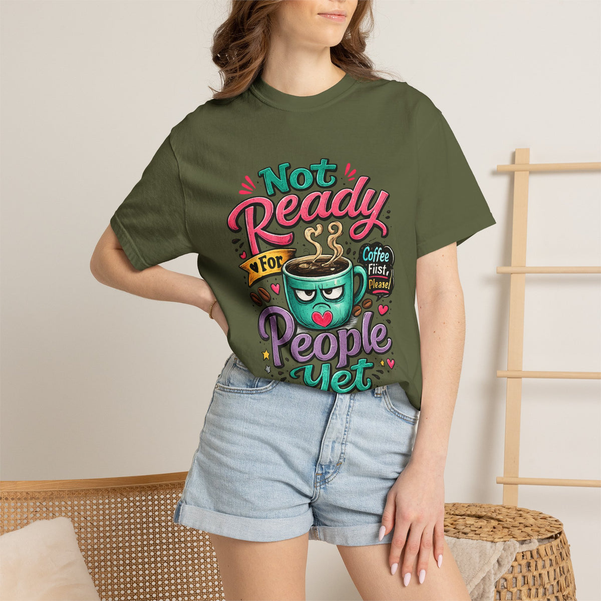 Not Ready for People Yet T-shirt | Coffee Mug Illustration Tee
