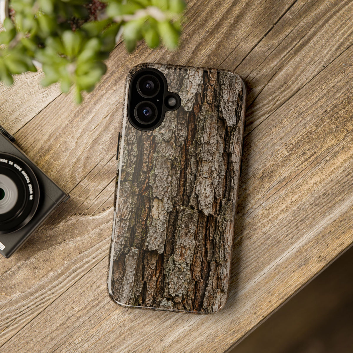 Bark Texture Phone Case - Rugged Woodland Camouflage for Nature Lovers