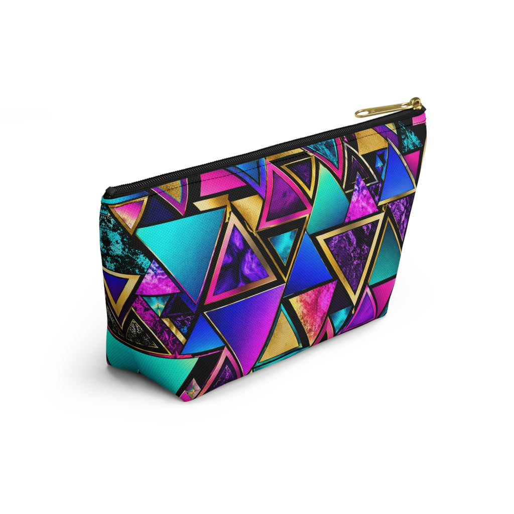 Geometric Neon Triangle Accessory Pouch