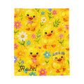 Personalized Yellow Duck Plush Blanket – Cute Velveteen Baby Throw with Name
