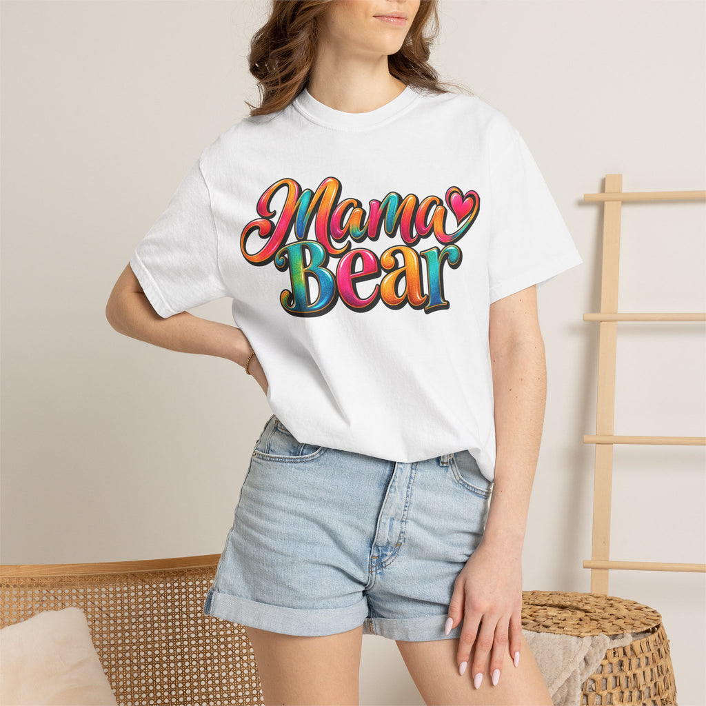 Mama Bear T-Shirt — Colorful Retro Script Mother's Day Tee
