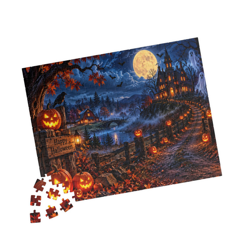 Halloween Haunted Mansion Jigsaw Puzzle — Spooky Night 110/252/520/1014-Piece