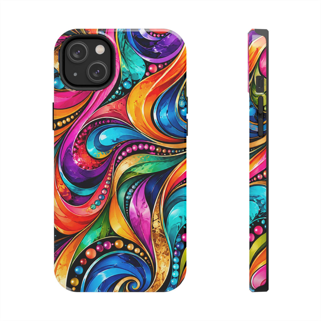 Colorful Swirl Tough Phone Case — Vibrant Abstract Protective Cover