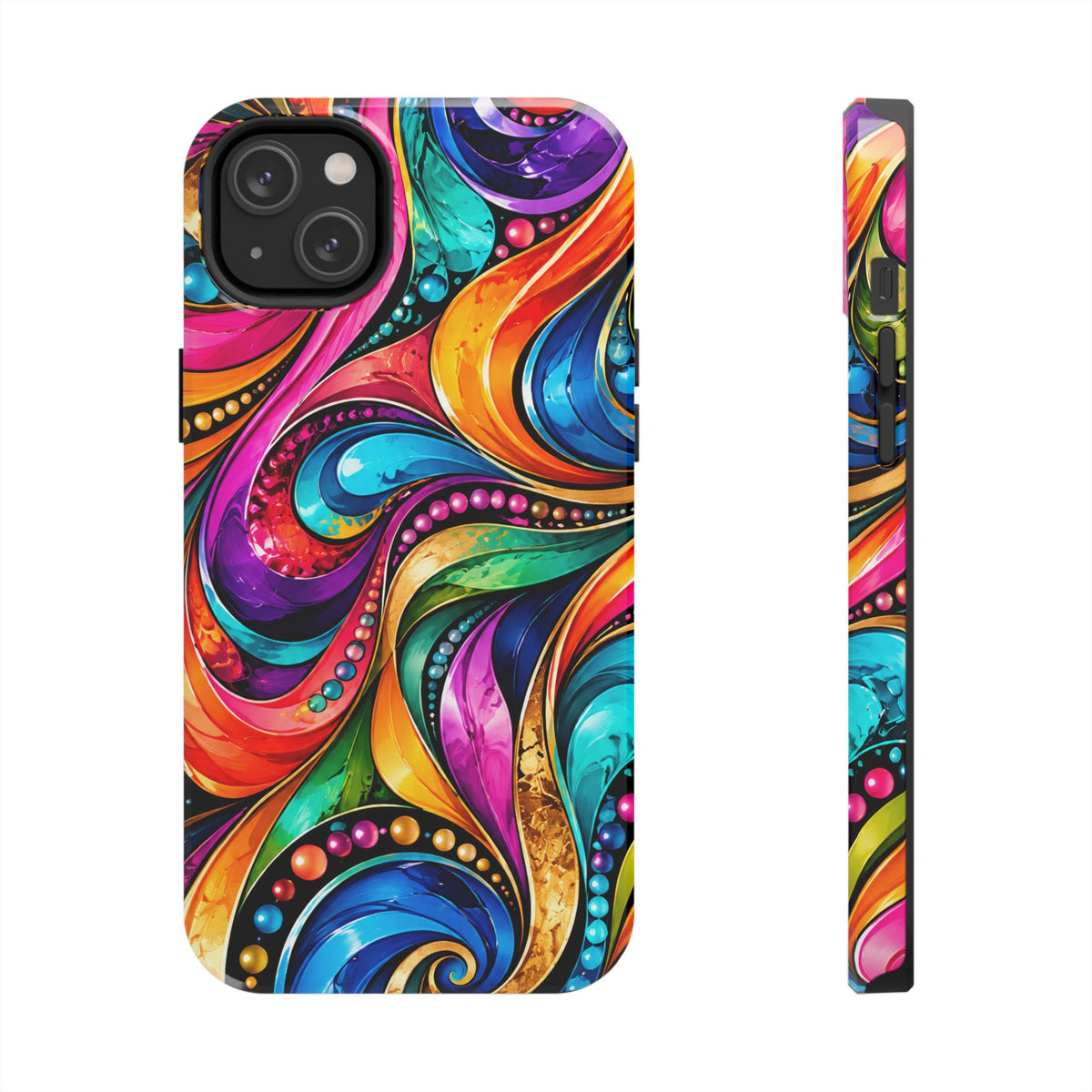 Colorful Swirl Tough Phone Case — Vibrant Abstract Protective Cover