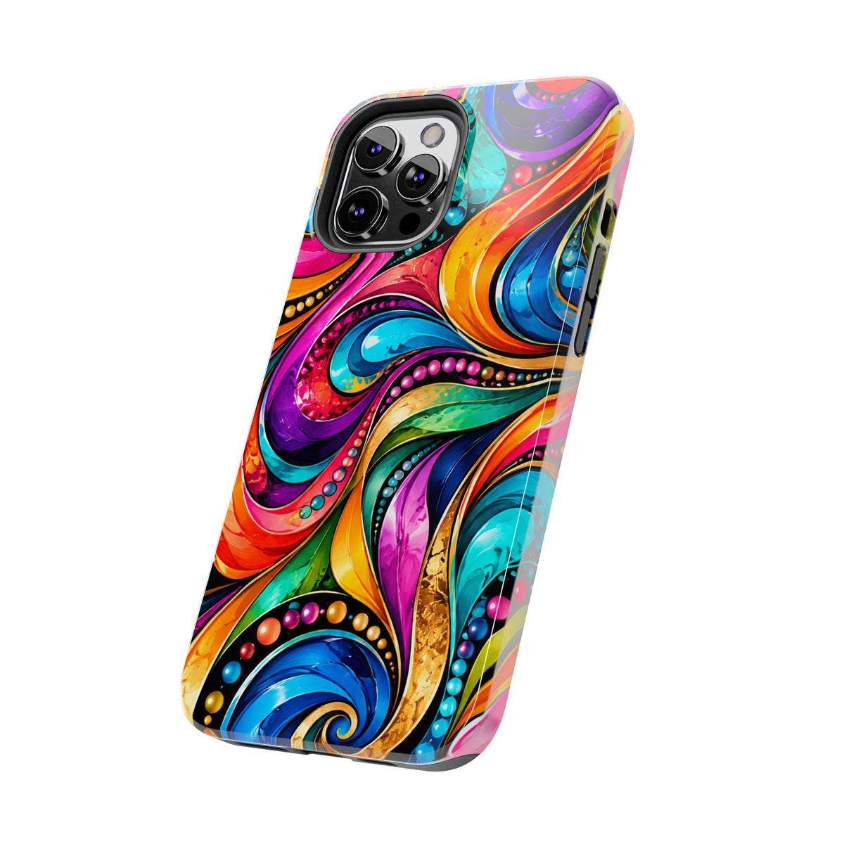 Colorful Swirl Tough Phone Case — Vibrant Abstract Protective Cover