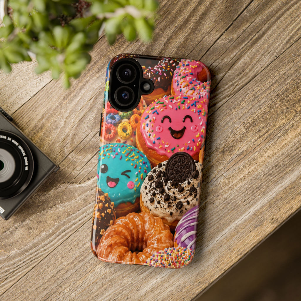 Donut Smile Tough Phone Case — Cute Colorful Desserts Protective Cover