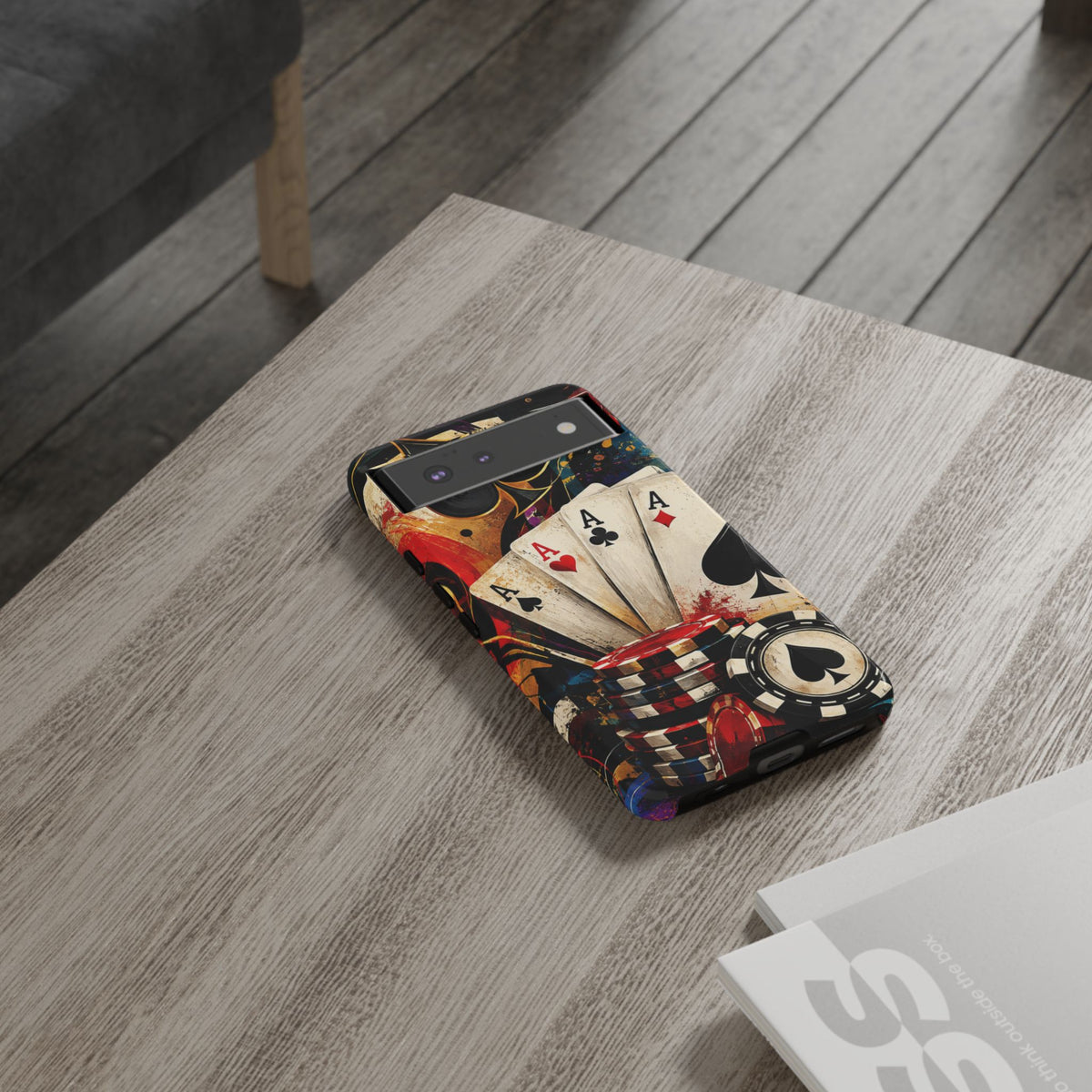 Casino Poker Ace Phone Case — Vintage Playing Cards & Chips Protective Cover