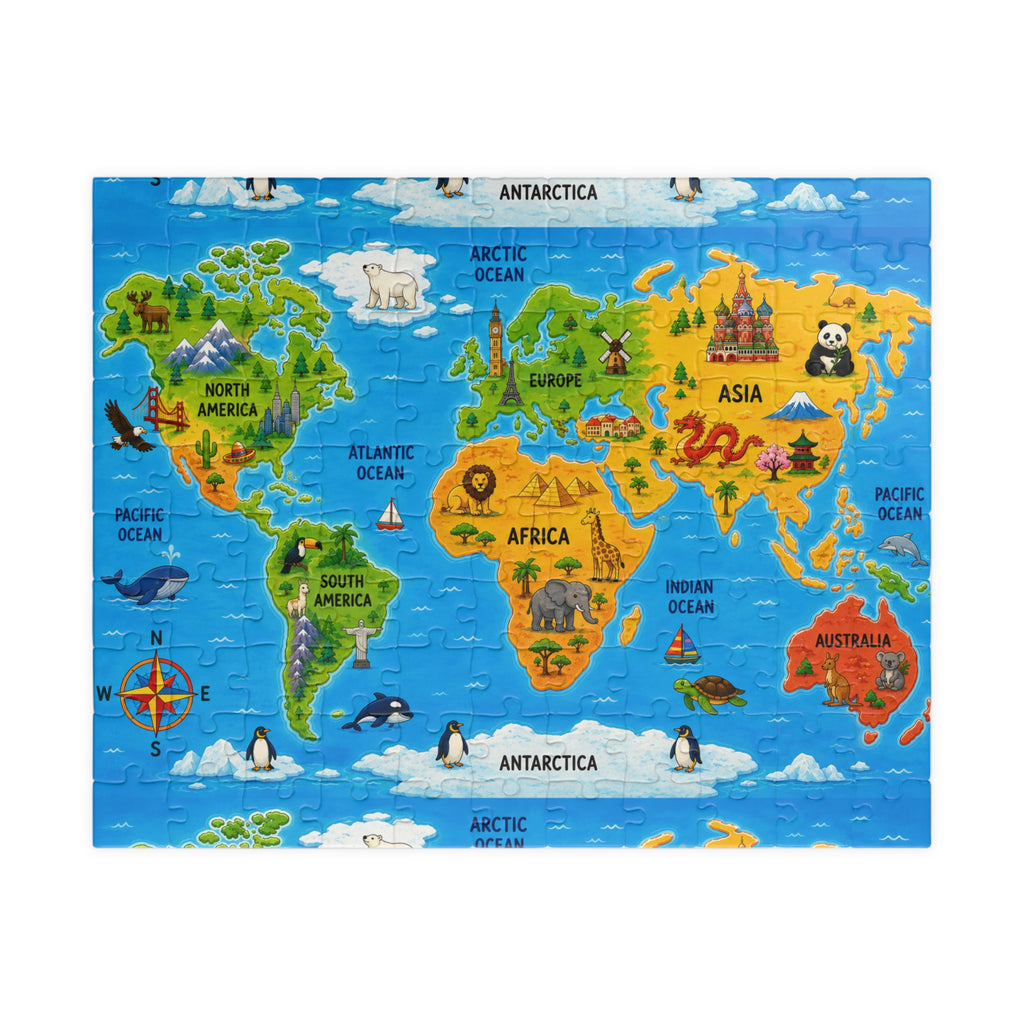 World Map Animals Puzzle 520 Piece