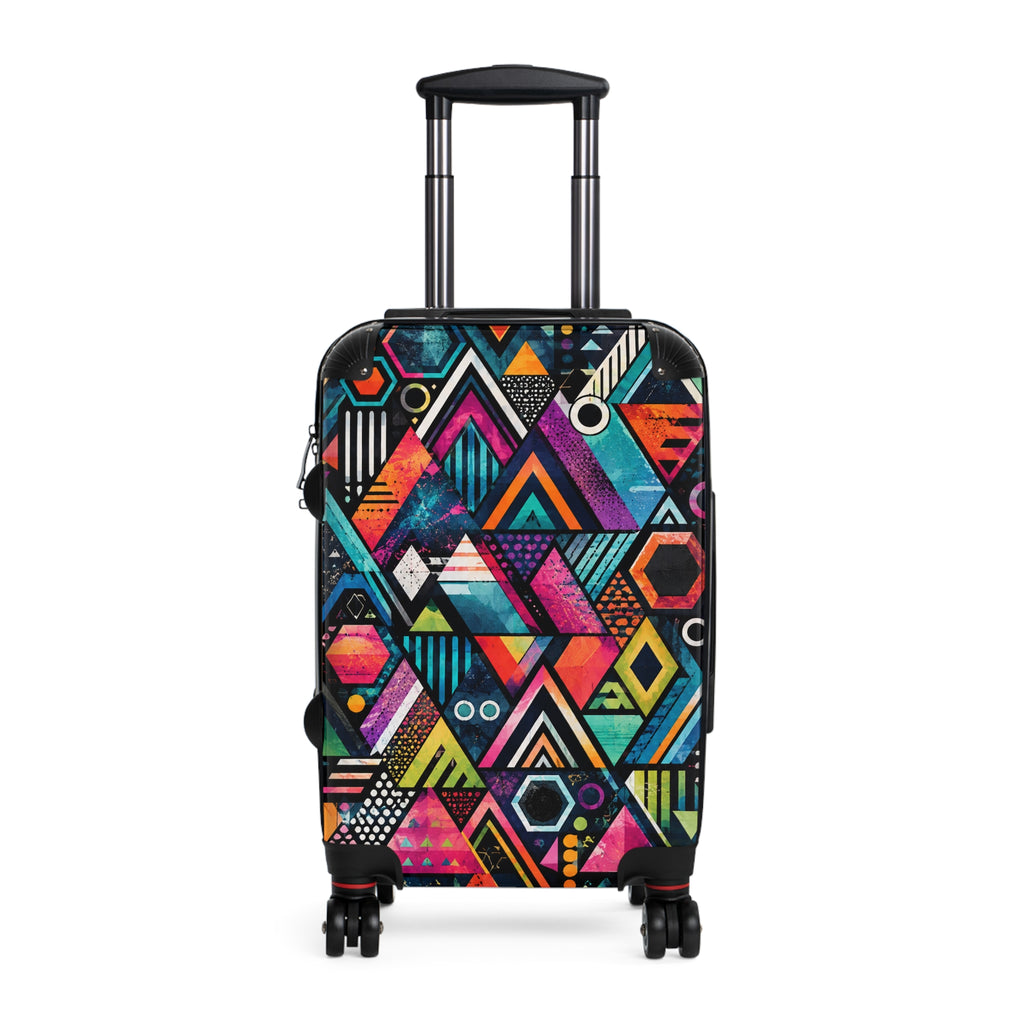 Geometric Neon Carry-On Suitcase
