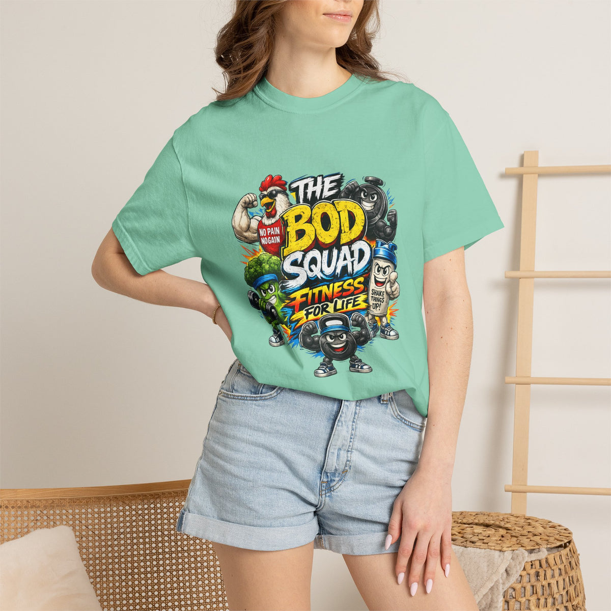 The Bod Squad Fitness For Life T-Shirt | Cartoon Gym Characters