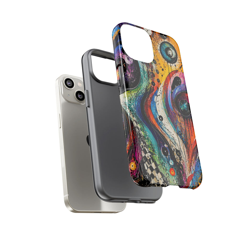Abstract Cosmic Swirl Phone Case — Colorful Artistic iPhone Tough Case