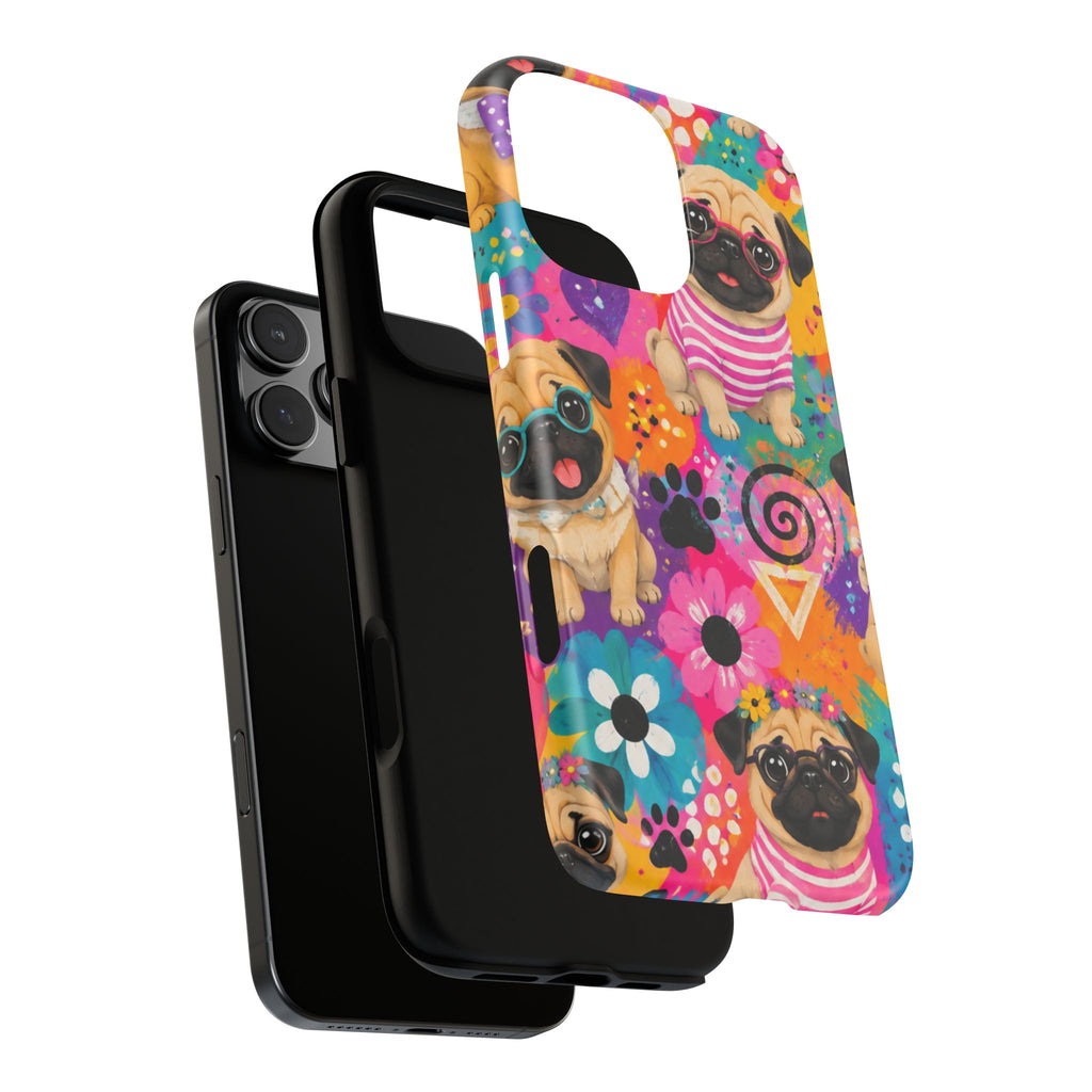 Pug Pop Art Phone Case — Colorful Pug Pattern Tough Case