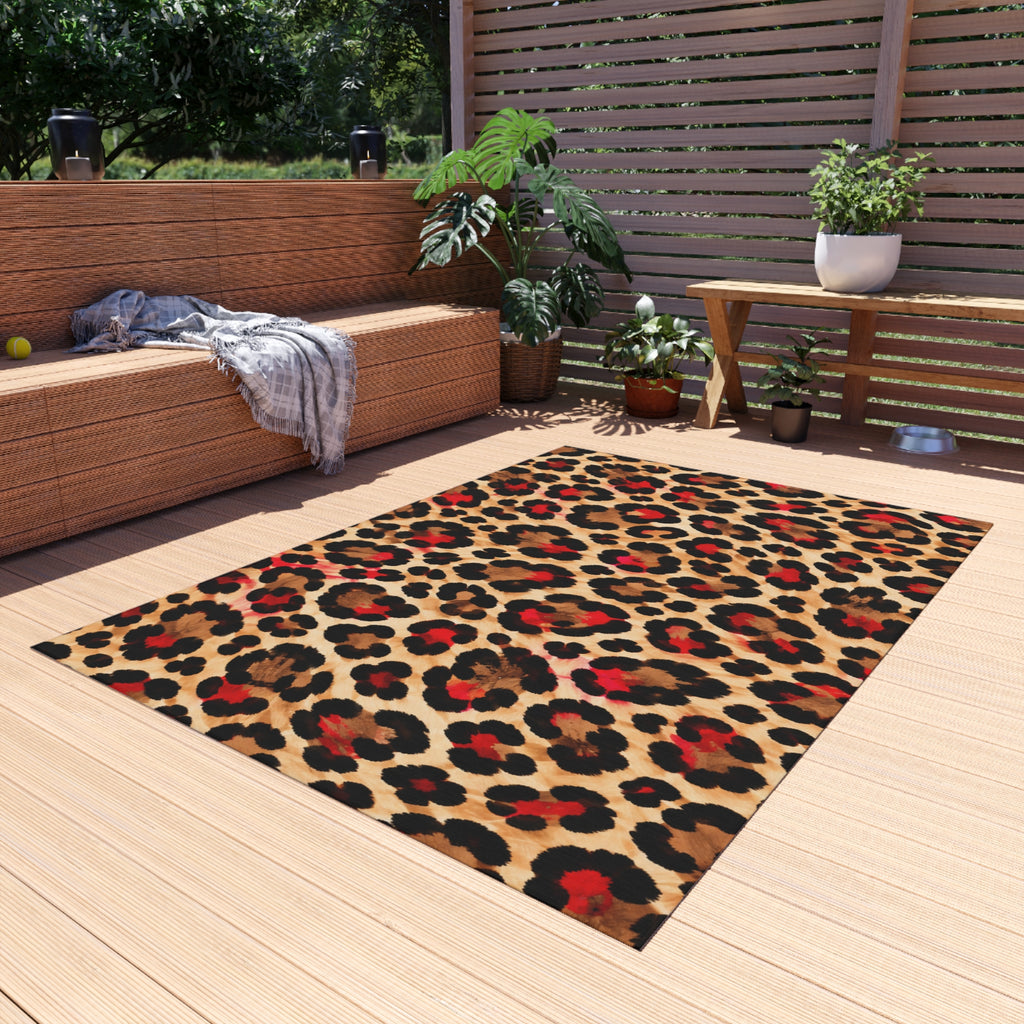 Leopard Print Outdoor Rug — Bold Animal-Print Patio Mat