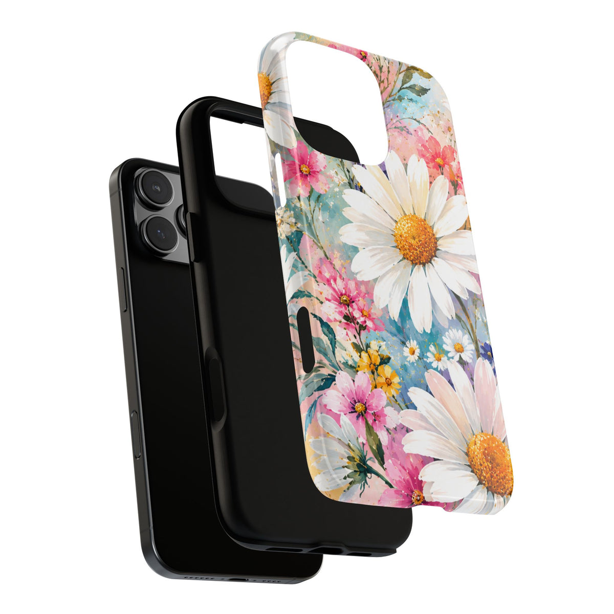 Floral Daisy Phone Case — Watercolor Daisies Protective Tough Case