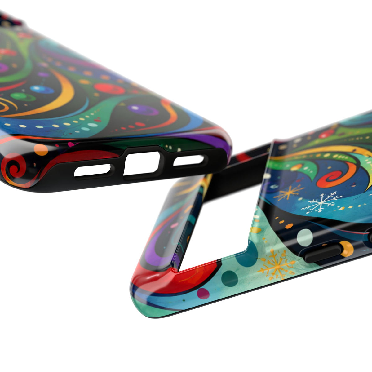 Colorful Swirl Christmas Tree Tough Phone Case