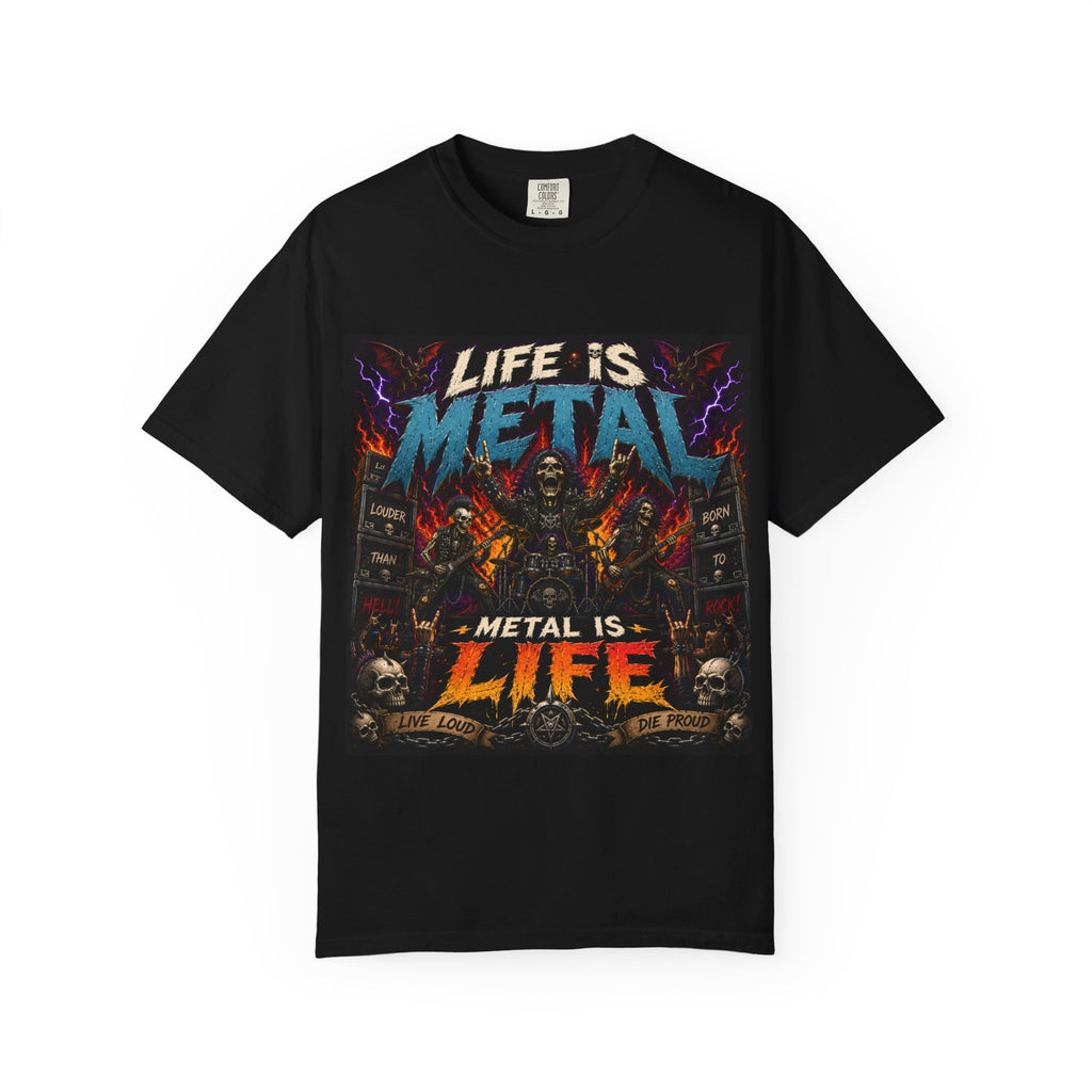 Life Is Metal graphic T-shirt | Metal Is Life band tee