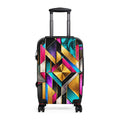 Geometric Glam Carry-On Suitcase – Bold Gold, Teal & Magenta Art Deco Design