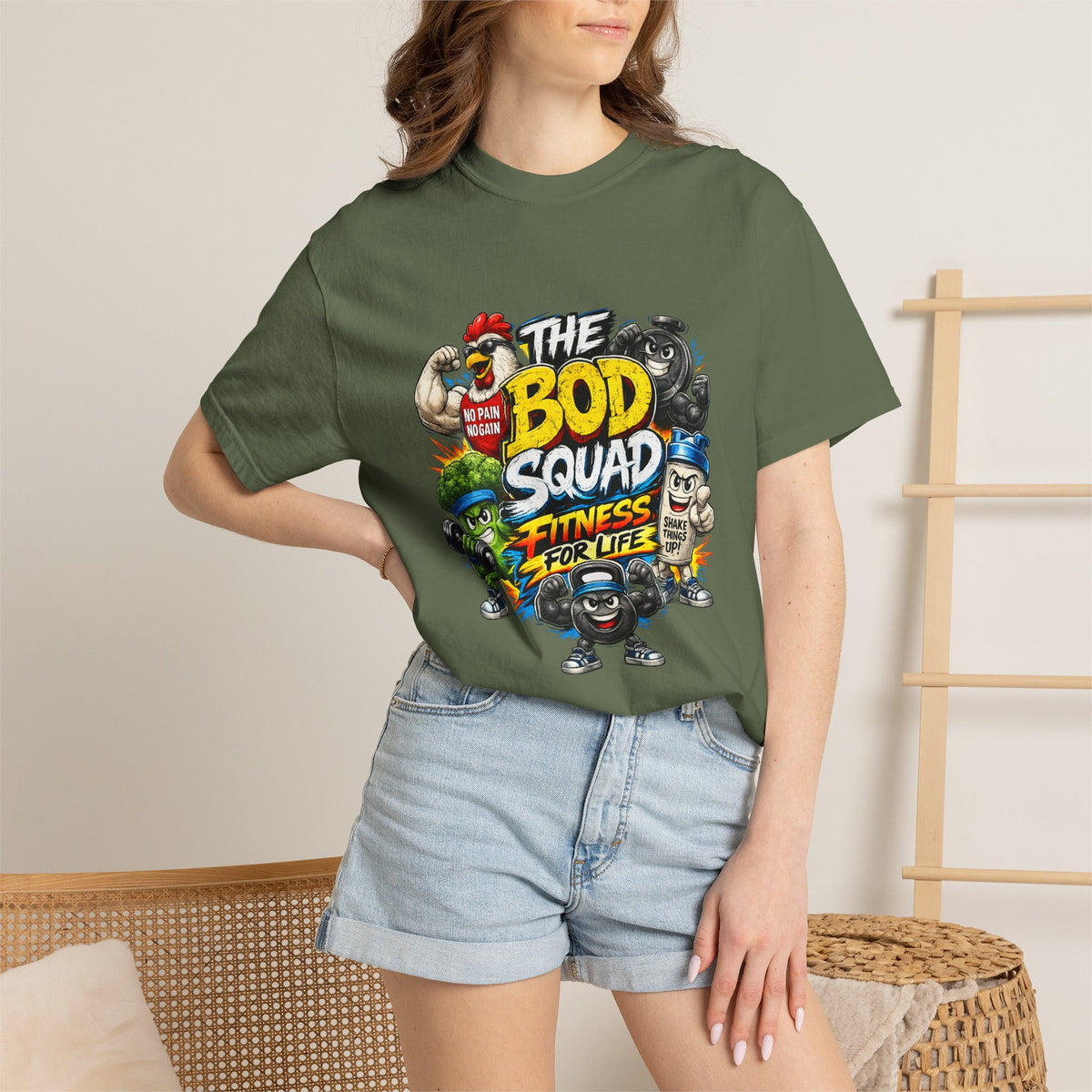 The Bod Squad Fitness For Life T-Shirt | Cartoon Gym Characters