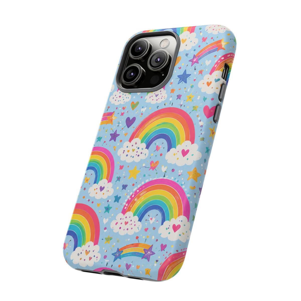 Rainbow Clouds Phone Case — Cute Pastel Rainbow Pattern Tough Case
