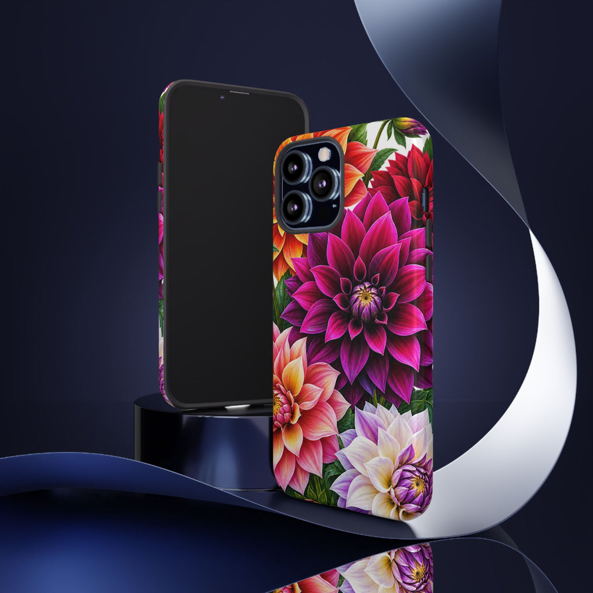 Floral Dahlia Tough Phone Case — Vibrant Protective Floral Phone Cover