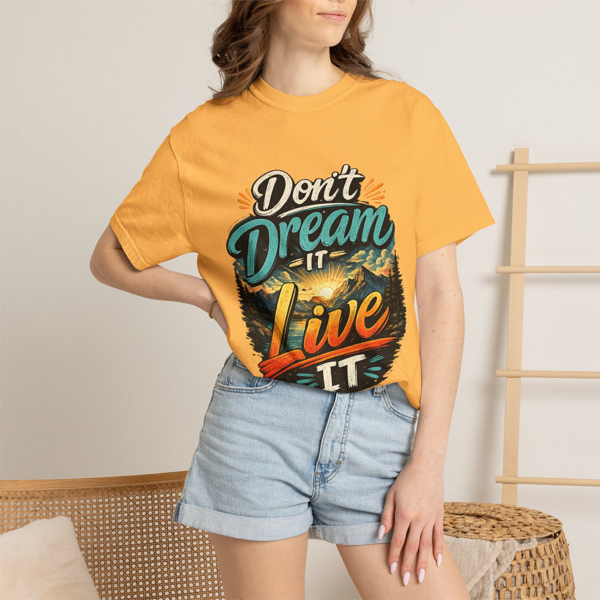 Don’t Dream It Live It T-shirt | Adventure Sunset Typography