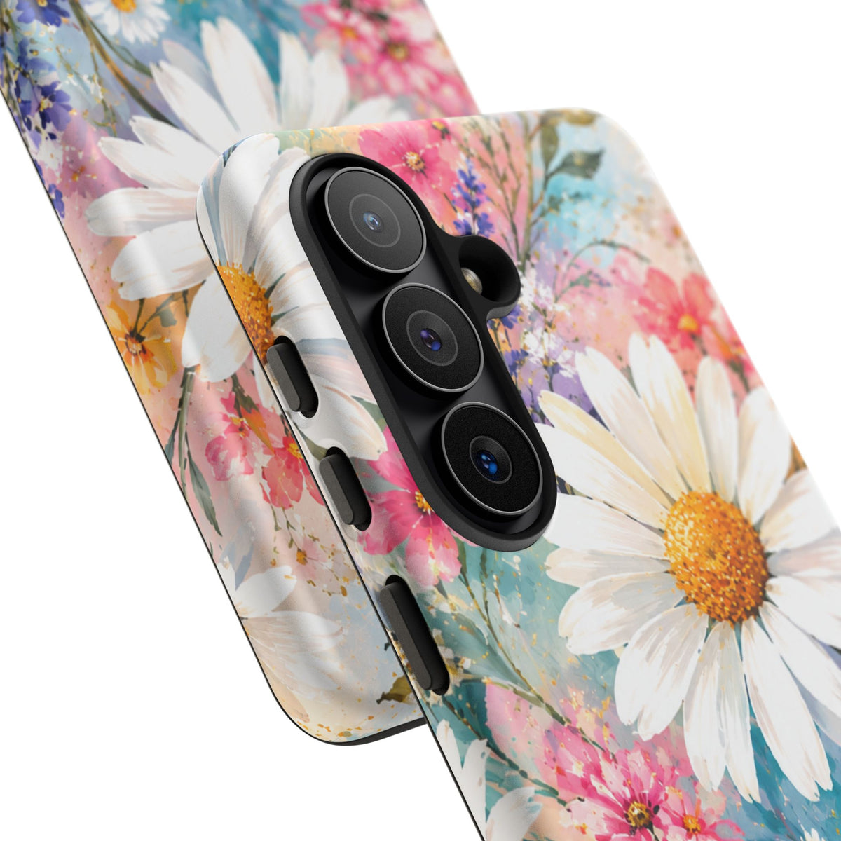 Floral Daisy Phone Case — Watercolor Daisies Protective Tough Case
