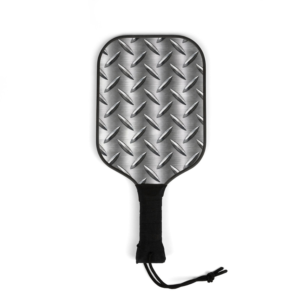 Pickleball Paddles Set - Industrial Diamond Plate Design with 2 Balls