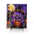 Halloween Monster Shower Curtain — Cute Purple Trick-or-Treat Design