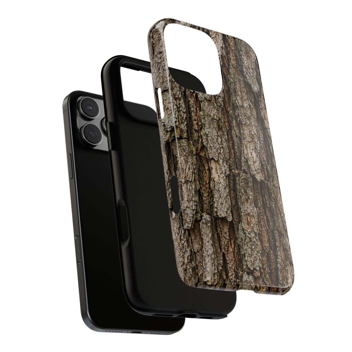 Bark Texture Phone Case - Rugged Woodland Camouflage for Nature Lovers