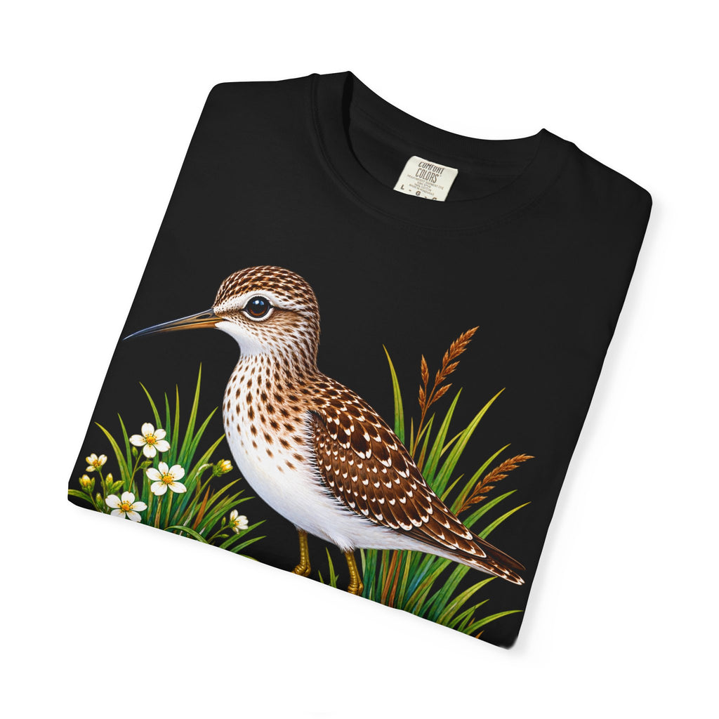 Shorebird Illustration T-Shirt — Marsh Sandpiper Graphic Tee