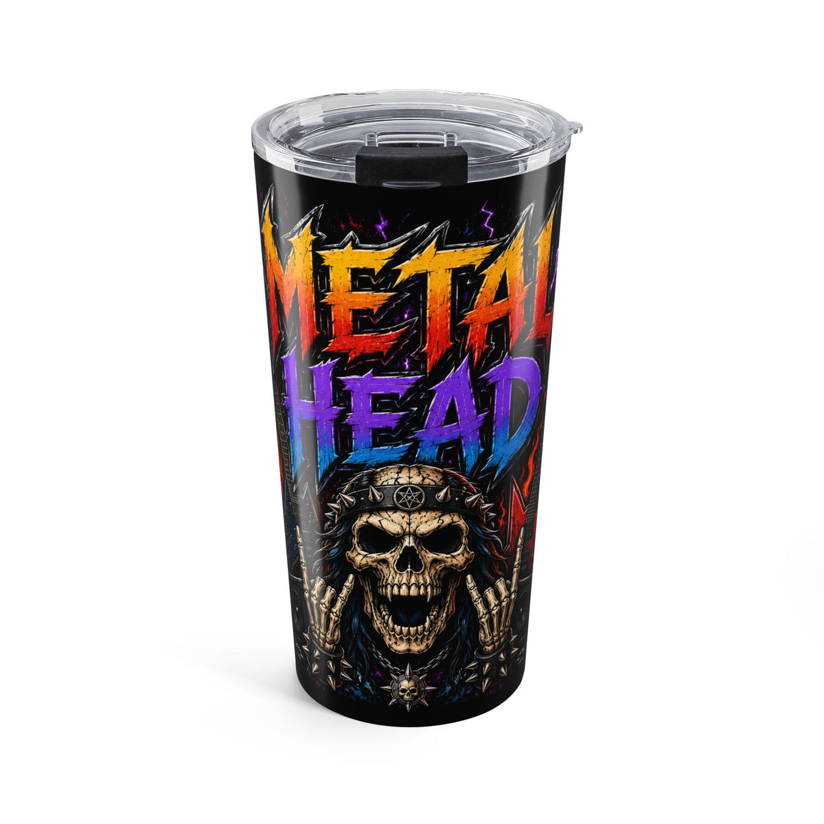 Metalhead Skull Tumbler 20oz | Rock Music Stainless Travel Cup