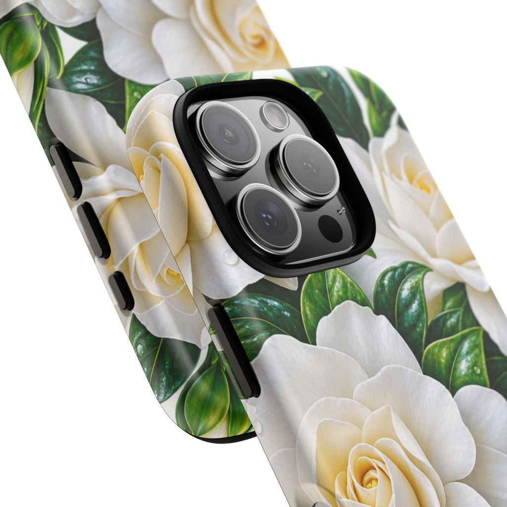 Floral Camellia Tough Case — White Gardenia Phone Cover