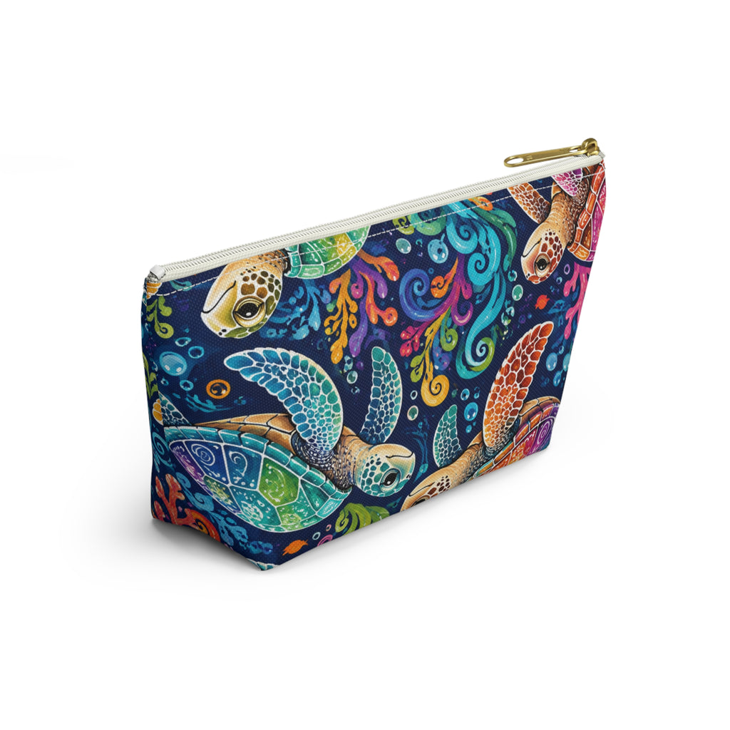 Sea Turtle Cosmetic Pouch — Colorful Ocean Accessory Bag