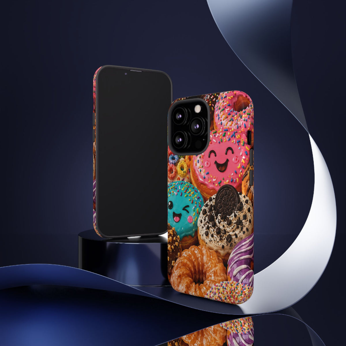 Donut Smile Tough Phone Case — Cute Colorful Desserts Protective Cover