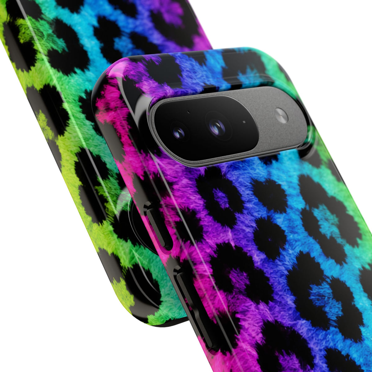 Neon Rainbow Leopard Tough Case – Colorful Animal Print Phone Cover