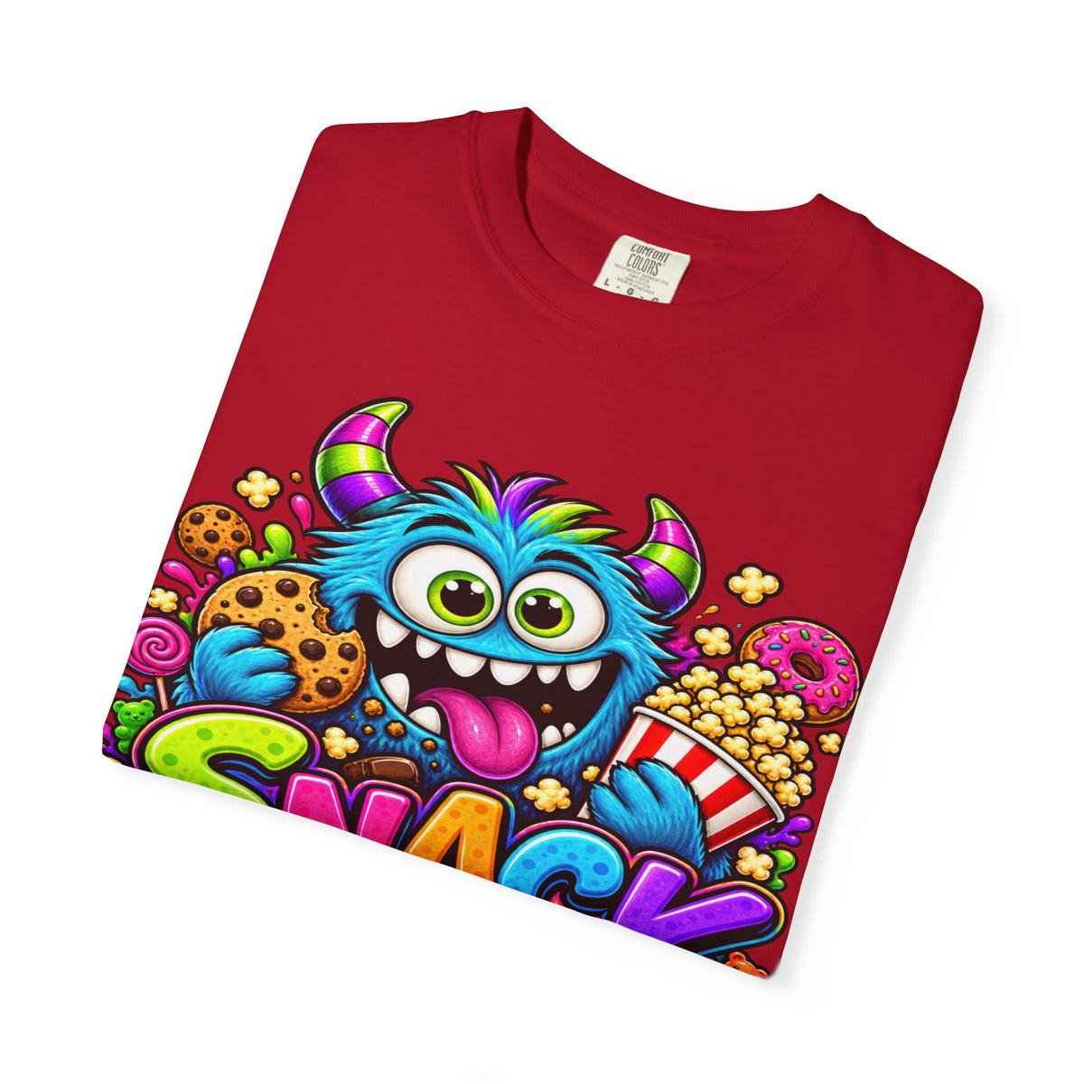 Snack Monster T-shirt | Colorful Cartoon Monster Snacks