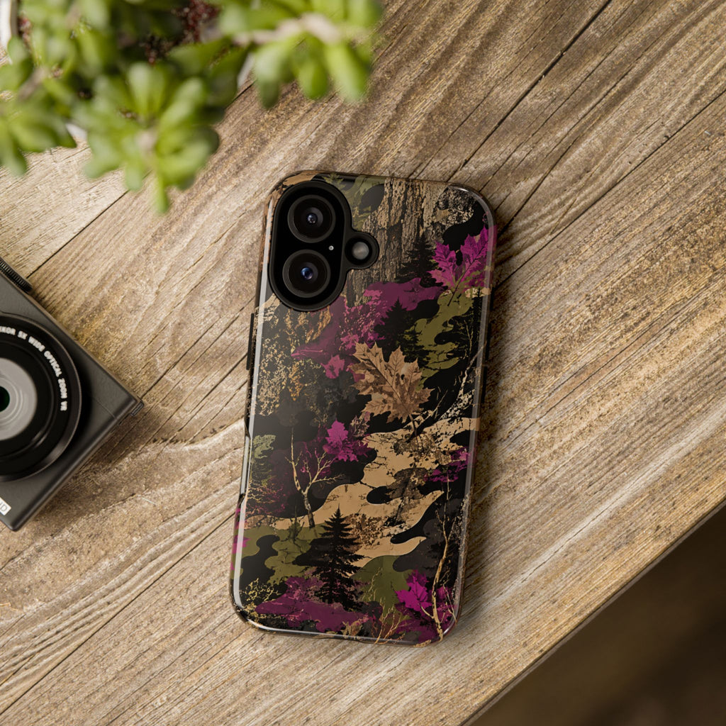 Camo Floral Tough Phone Case — Rugged Nature-Inspired Protection
