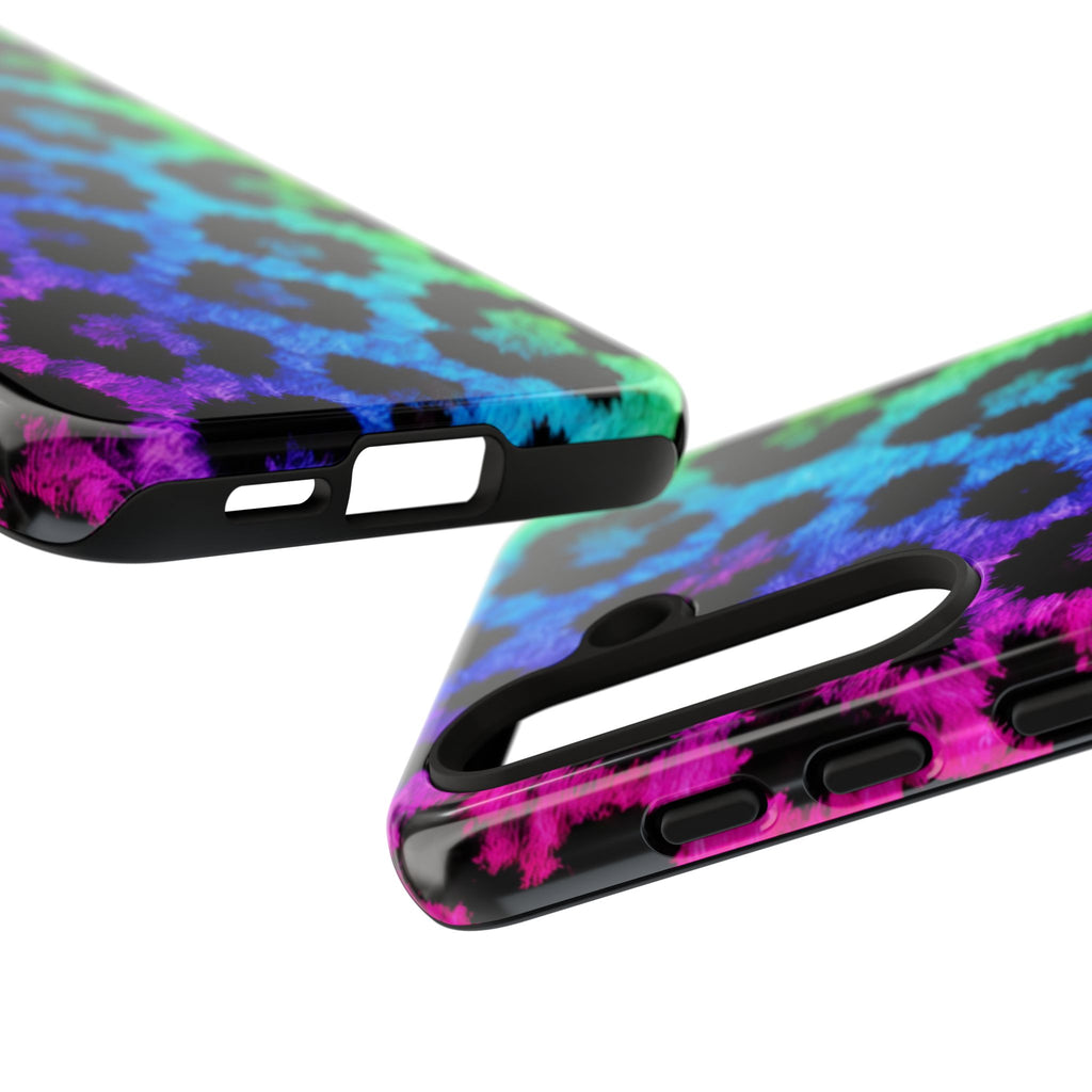 Neon Rainbow Leopard Tough Case – Colorful Animal Print Phone Cover