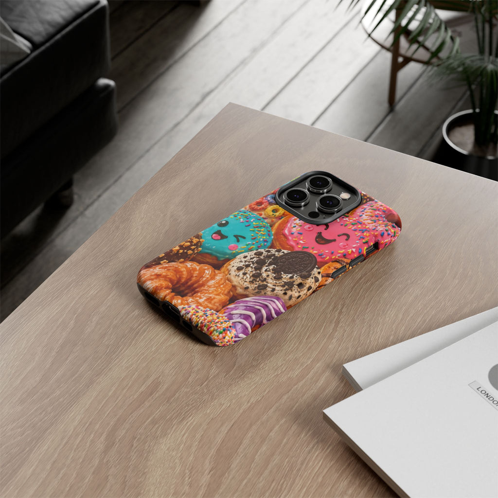 Donut Smile Tough Phone Case — Cute Colorful Desserts Protective Cover
