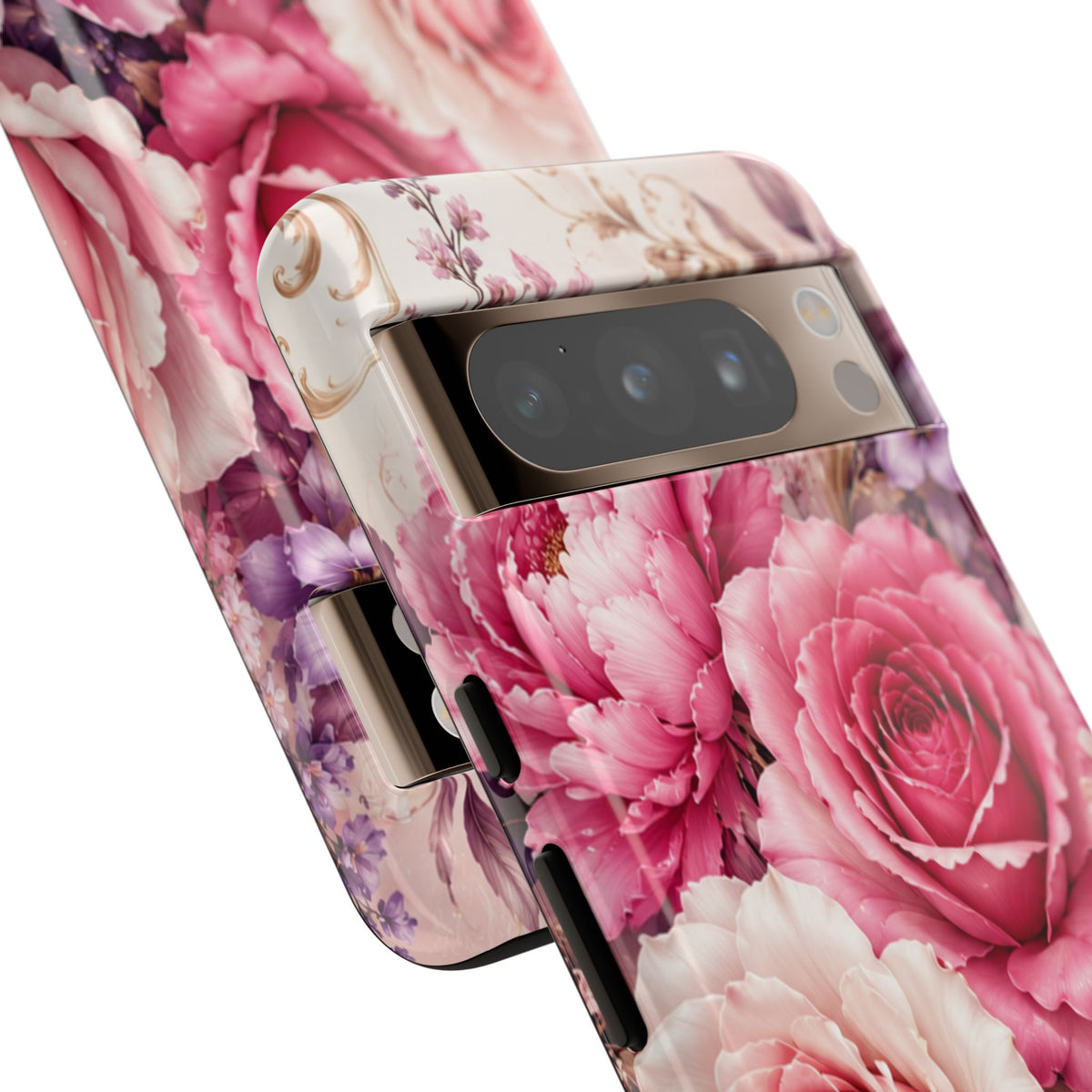 Pink Vintage Roses phone case | floral iPhone cover