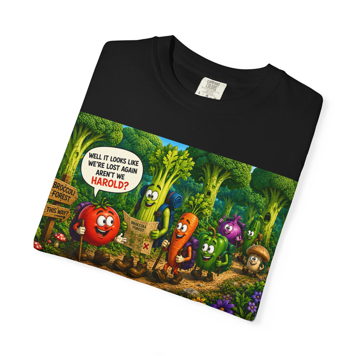 Funny Veggie Trail T-Shirt — "Will It Smell Like Fresh Salad, Harold?" Graphic Tee