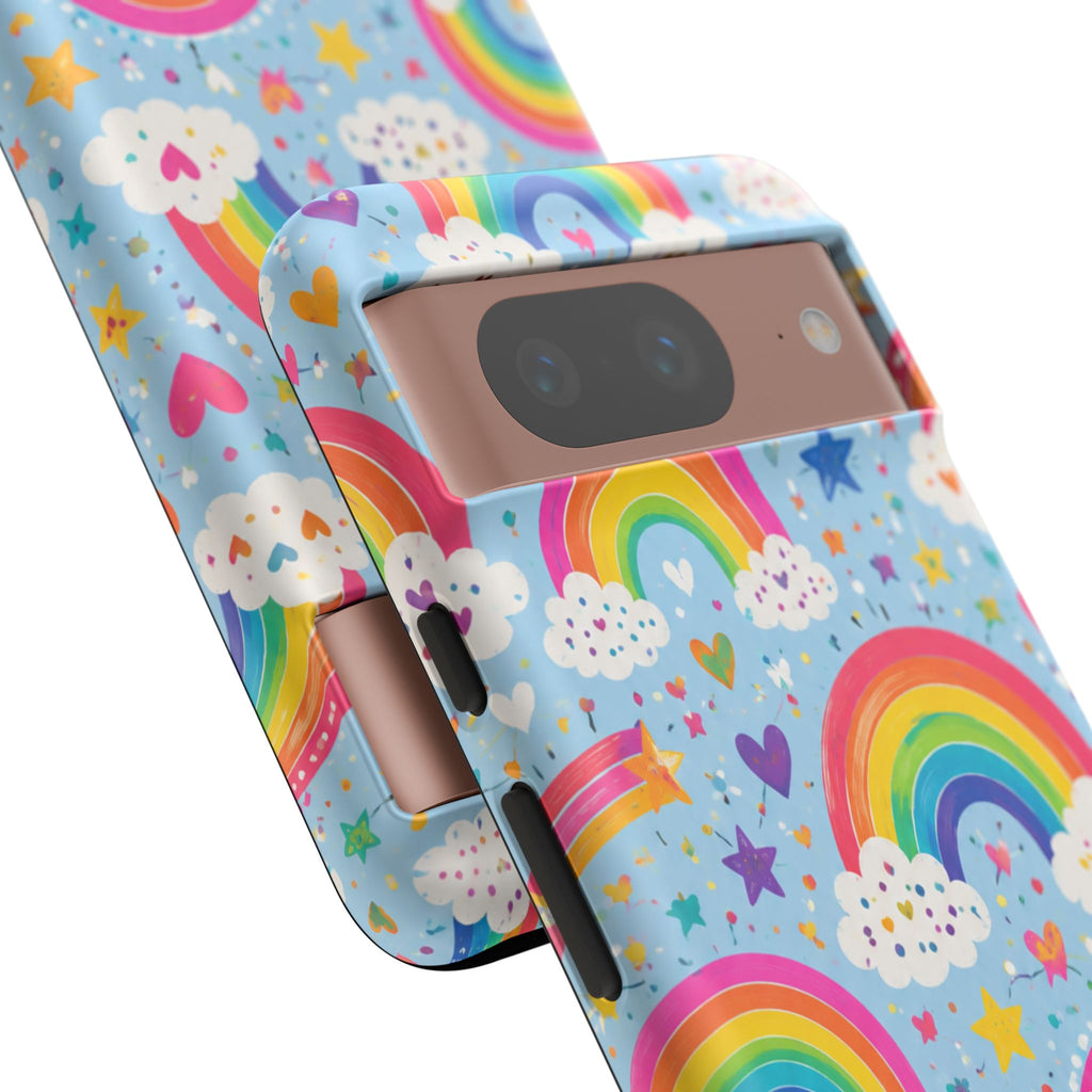 Rainbow Clouds Phone Case — Cute Pastel Rainbow Pattern Tough Case
