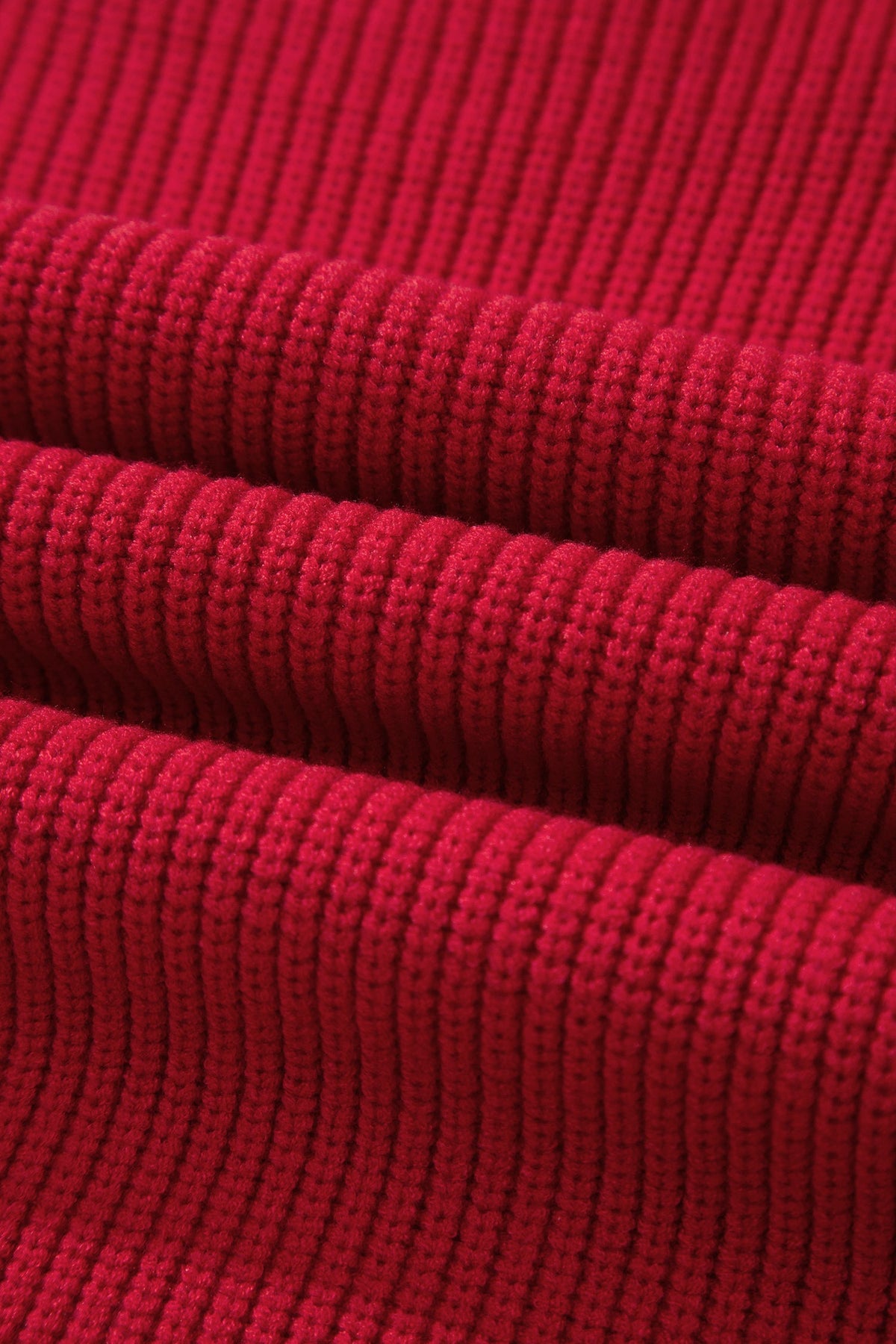 Exposed Hem Drop Shoulder Ribbed Knit Sweater