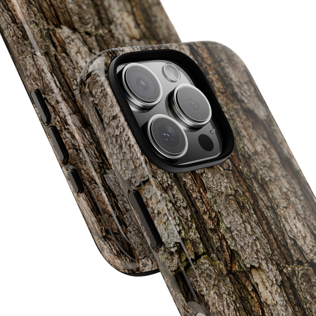 Bark Texture Phone Case - Rugged Woodland Camouflage for Nature Lovers