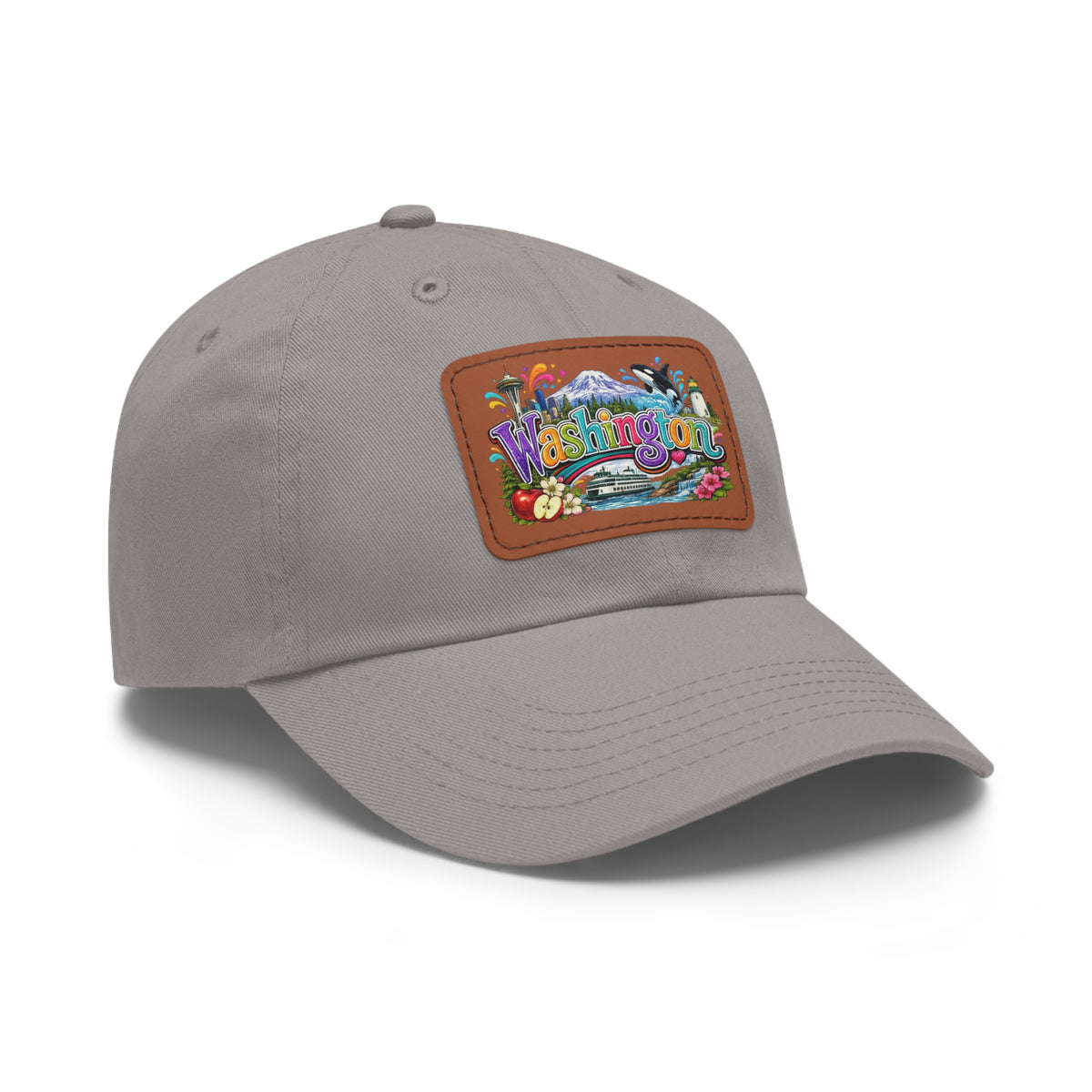 Washington State patch hat | leather rectangle dad hat