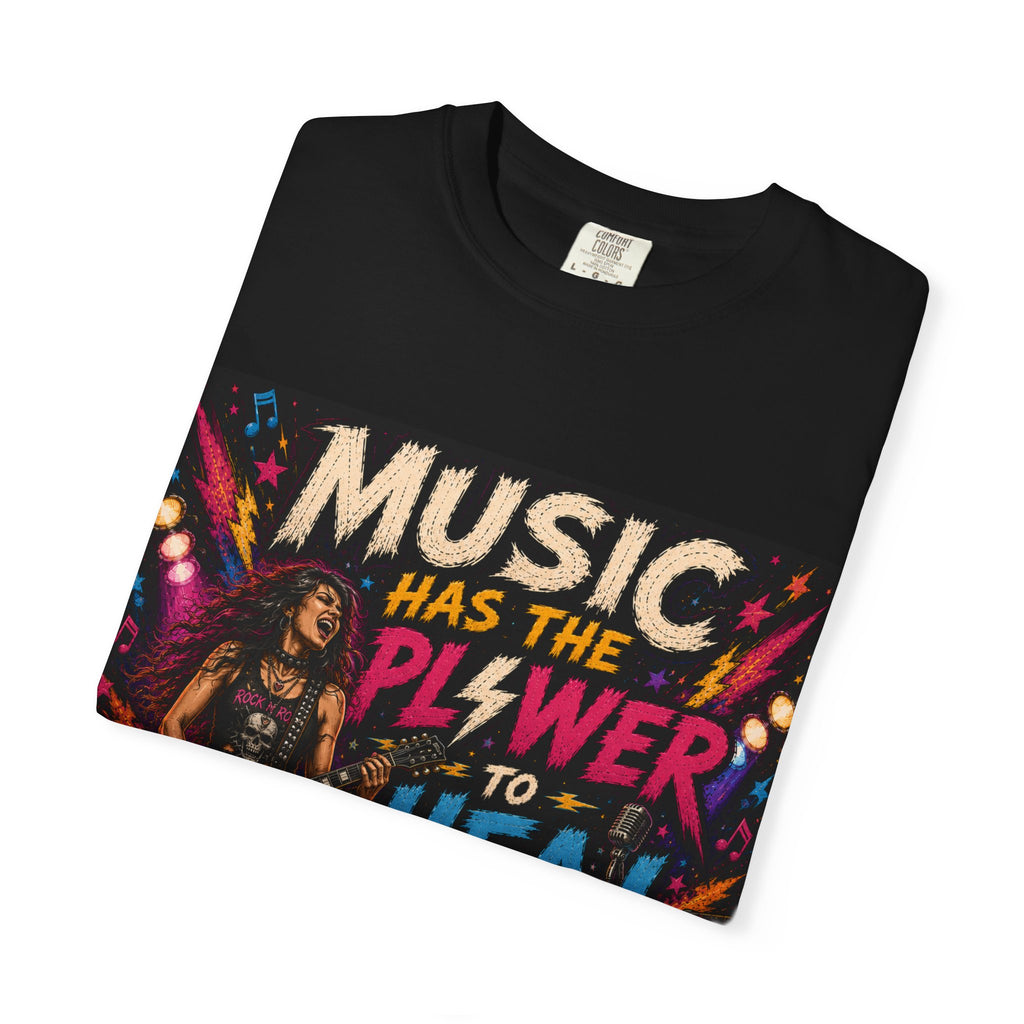 Music Has the Power to Heal T-Shirt | Retro Rock Guitar Graphic