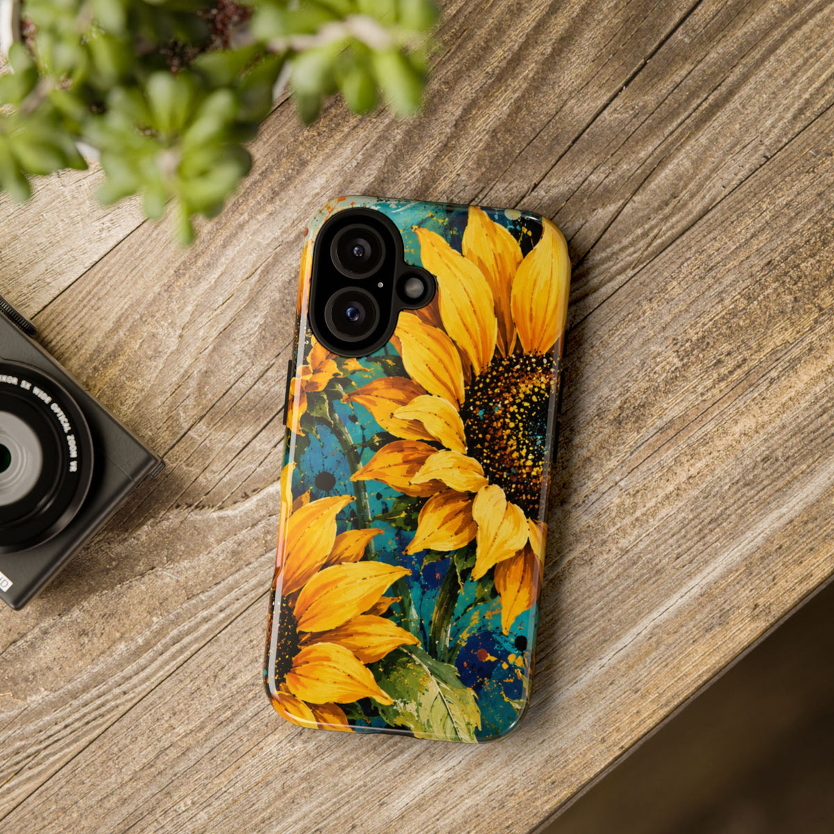 Sunflower Art Phone Case — Vibrant Yellow Floral Tough Case
